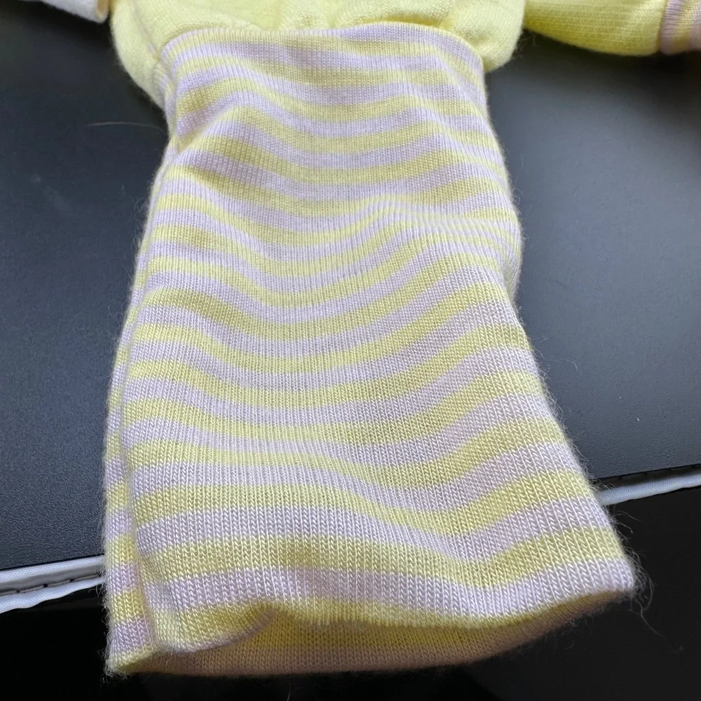 Cabbage Patch Kids Vtg Track Suit Yellow tan Stripe Coleco 1983 doll clothes OK